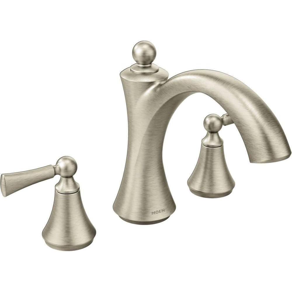 image:imageMoen T653ORB Wynford TwoHandle Non Diverter Roman Tub Faucet Oil Rubbed BronzeBrushed Nickel