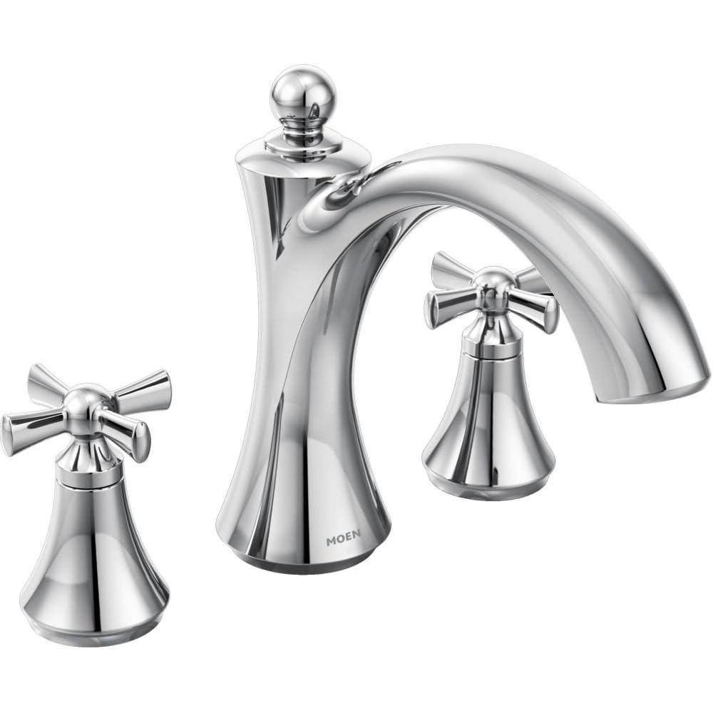 image:imageMoen T657 Wynford TwoHandle Non Diverter Roman Tub Faucet ChromeChrome