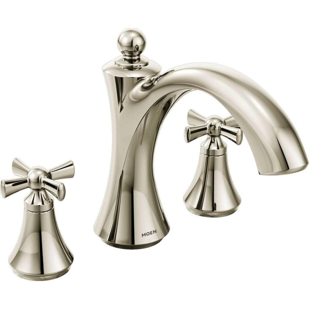 image:imageMoen T657 Wynford TwoHandle Non Diverter Roman Tub Faucet ChromePolished Nickel