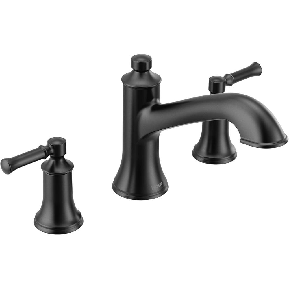 image:imageMoen T683 Dartmoor TwoHandle High Arc Roman Tub Faucet ChromeMatte Black