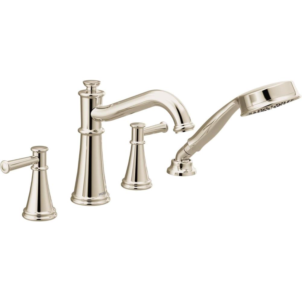 image:imageMoen T9024NL Belfield Roman Tub Faucet Trim Kit with Handshower Polished NickelPolished Nickel