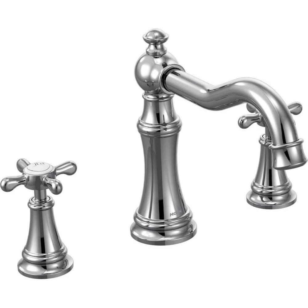 image:imageMoen Ts22101Bn Weymouth TwoHandle High Arc Roman Tub Faucet Trim only Brushed NickelChrome