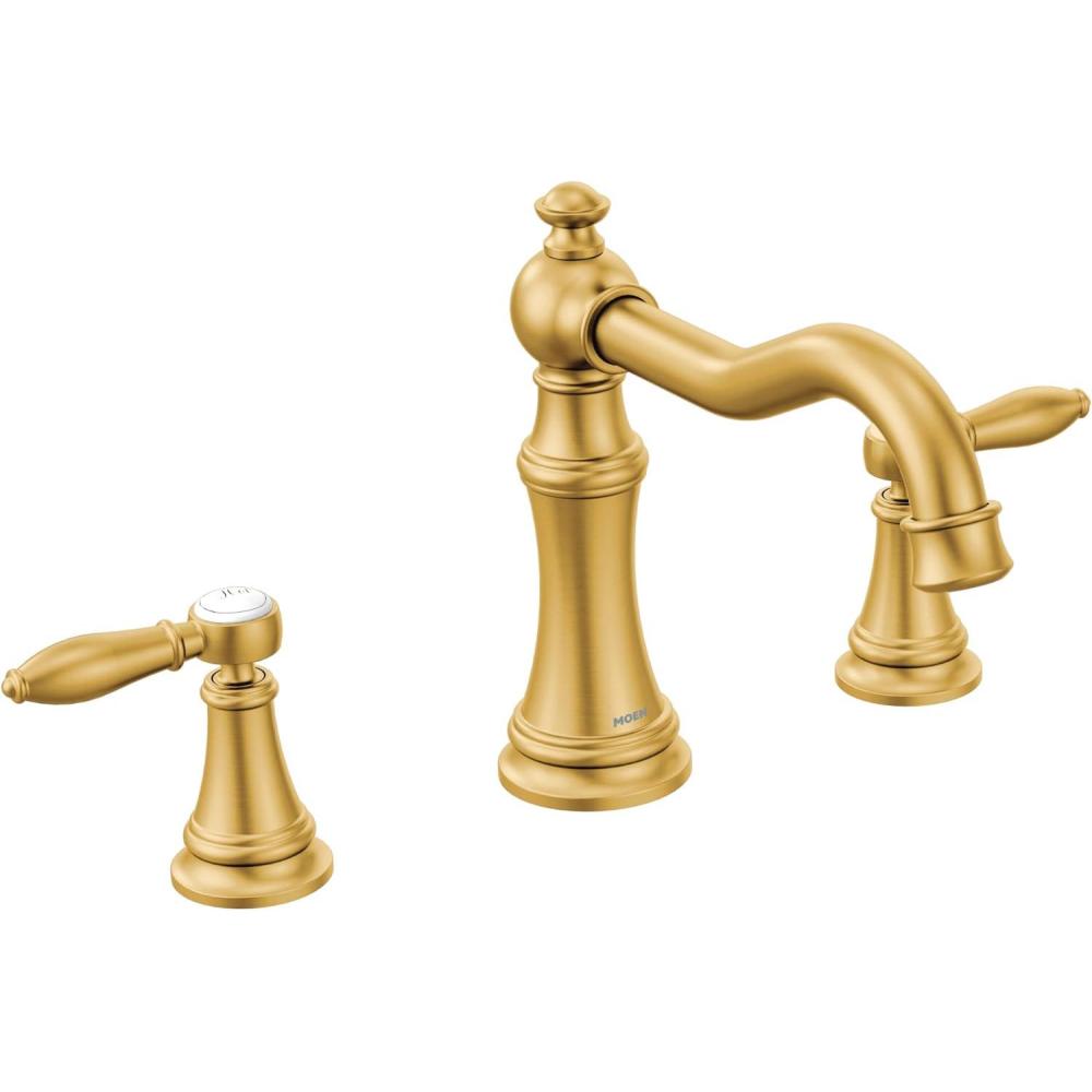image:imageMoen Ts22103Bn Weymouth TwoHandle High Arc Roman Tub Faucet Brushed NickelBrushed Gold