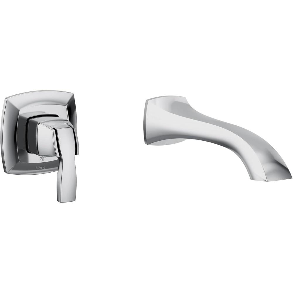image:imageVoss Chrome Single Handle Wall Mount Tub Filler High Flow Tub Faucet with 10 Spout Reach WT691