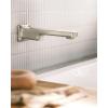 Moen 90 Degree Brushed Nickel Single Handle Wall Mount Tub Filler High Flow Tub Faucet with 10″ Spout Reach, WTS911BN