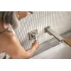 Moen 90 Degree Brushed Nickel Single Handle Wall Mount Tub Filler High Flow Tub Faucet with 10″ Spout Reach, WTS911BN