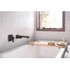 Moen 90 Degree Matte Black Single Handle Wall Mount Tub Filler High Flow Tub Faucet with 10″ Spout Reach, WTS911BL