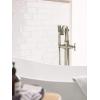 Moen Brushed Nickel Wynford One-Handle Freestanding Floor Mount Tub Filler with Handshower, Includes Interchangeable Handle, 655BN(Chrome)