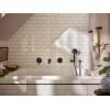 Moen Dartmoor Matte Black Single Handle Wall Mount Tub Filler High Flow Tub Faucet with 10″ Spout Reach, WT681BL