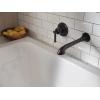 Moen Dartmoor Matte Black Single Handle Wall Mount Tub Filler High Flow Tub Faucet with 10″ Spout Reach, WT681BL