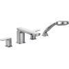 Moen T936 Rizon Two-Handle Low Arc Roman Tub Faucet with Hand Shower Trim without Valve, Chrome(Faucet without Valve)