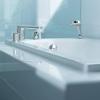Moen T936 Rizon Two-Handle Low Arc Roman Tub Faucet with Hand Shower Trim without Valve, Chrome(Faucet without Valve)