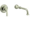 Colinet Brushed Nickel Single Handle Wall Mount Tub Filler High Flow Tub Faucet with 10″ Spout Reach, WTS44501BN