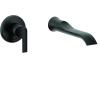 Doux Matte Black Single Handle Wall Mount Tub Filler High Flow Tub Faucet with 10″ Spout Reach, WTS981BL