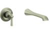 Flara Brushed Nickel Single Handle Wall Mount Tub Filler High Flow Tub Faucet with 10″ Spout Reach, WTS921BN