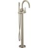 Moen 615BL Cia One Handle Freestanding Floor Mount Tub Filler with Hand Shower, Matte Black(Brushed Nickel)