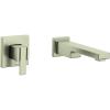 Moen 90 Degree Brushed Nickel Single Handle Wall Mount Tub Filler High Flow Tub Faucet with 10″ Spout Reach, WTS911BN