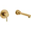 Moen Align Brushed Gold Single Handle Wall Mount Tub Filler High Flow Tub Faucet with 10″ Spout Reach, WT391BG