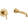 Moen Cia Brushed Gold Single Handle Wall Mount Tub Filler High Flow Tub Faucet with 10″ Spout Reach, WT6221BG