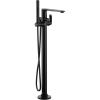 Moen Greenfield Matte Black One Handle Freestanding Floor Mount Tub Filler with Handshower, Bathtub Faucet with Removable Wand, 620BL
