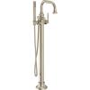 Moen S44507BN Colinet One-Handle Traditional Freestanding Floor Mount Tub Filler with Handshower, Brushed Nickel(Brushed Nickel)