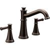 Moen T9023NL Belfield Two-Handle Deck Mounted Roman Tub Faucet, Valve Required, Polished Nickel(Oil Rubbed Bronze)