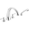 Moen T922 Kingsley Two-Handle High Arc Roman Tub Faucet and Hand Shower, Valve Required, Chrome(Chrome)