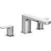 Moen T935 Rizon Two-Handle Deck Mount Modern Roman Tub Faucet Trim, Valve Required, Chrome(Chrome)