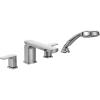 Moen T936 Rizon Two-Handle Low Arc Roman Tub Faucet with Hand Shower Trim without Valve, Chrome(Faucet without Valve)