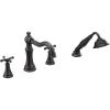 Moen TS21102BL Weymouth Roman Tub Faucet Trim with Cross Handles, Valve Required, Matte Black(Matte Black)