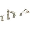 Moen TS21102BL Weymouth Roman Tub Faucet Trim with Cross Handles, Valve Required, Matte Black(Polished Nickel)