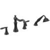 Moen TS21104 Weymouth Two-Handle Roman Tub Faucet Trim Kit with Handshower, Valve Required, Chrome(Matte Black)