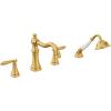 Moen TS21104BG Weymouth Two-Handle Roman Tub Faucet Trim Kit with Handshower, Valve Required, Brushed Gold(Brushed Gold)