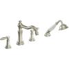 Moen TS21104BG Weymouth Two-Handle Roman Tub Faucet Trim Kit with Handshower, Valve Required, Brushed Gold(Brushed Nickel)