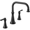 Moen TS44503BL Colinet Two Handle Deck-Mount Roman Tub Faucet Trim with Lever Handles, Valve Required, Matte Black(Matte Black)
