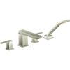 Moen TS904BN 90-Degree Two-Handle Roman Tub Faucet Includes Hand Shower without Valve, Brushed Nickel(Brushed Nickel)