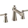 Moen TS926BN Flara 2-Handle Deck Mount Lever Handle Roman Tub Faucet Trim Kit, Valve Required, Brushed Nickel