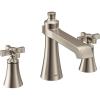 Moen TS927BN Flara 2-Handle Deck Mount Cross Handle Roman Tub Faucet Trim Kit, Valve Required, Brushed Nickel(Brushed Nickel)
