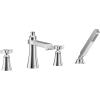 Moen TS929 Flara 2-Handle Deck Mount Cross Handle Roman Tub Faucet Trim Kit, Valve Required, Including Single Function Handshower, Chrome