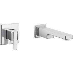 90 Degree Chrome Single Handle Wall Mount Tub Filler High Flow Tub Faucet with 10″ Spout Reach, WTS911
