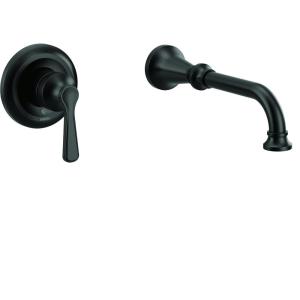 Colinet Matte Black Single Handle Wall Mount Tub Filler High Flow Tub Faucet with 10″ Spout Reach, WTS44501BL