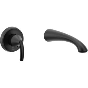 Glyde Brushed Nickel Single Handle Wall Mount Tub Filler High Flow Tub Faucet with 10″ Spout Reach, WT371BN(Black)