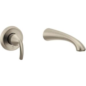Glyde Brushed Nickel Single Handle Wall Mount Tub Filler High Flow Tub Faucet with 10″ Spout Reach, WT371BN(Oil Rubbed Bronze)