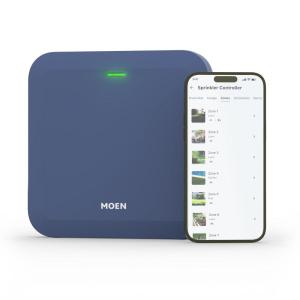 Moen 16-Zone Smart Sprinkler Controller, Wi-Fi Connectible Smart Irrigation System with Automatic Water Timer, WICNT016G1USA(16 Zone Controller)