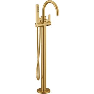Moen 615BL Cia One Handle Freestanding Floor Mount Tub Filler with Hand Shower, Matte Black(Brushed Gold)