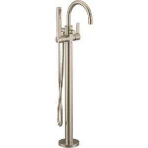 Moen 615BL Cia One Handle Freestanding Floor Mount Tub Filler with Hand Shower, Matte Black(Brushed Nickel)