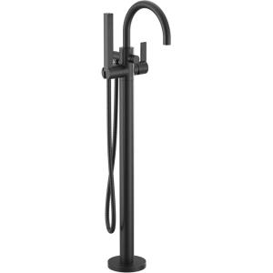 Moen 615BL Cia One Handle Freestanding Floor Mount Tub Filler with Hand Shower, Matte Black(Matte Black)