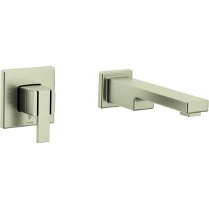 Moen 90 Degree Brushed Nickel Single Handle Wall Mount Tub Filler High Flow Tub Faucet with 10″ Spout Reach, WTS911BN