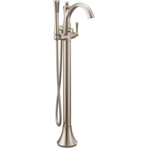 Moen Brushed Nickel Wynford One-Handle Freestanding Floor Mount Tub Filler with Handshower, Includes Interchangeable Handle, 655BN(Brushed Nickel)