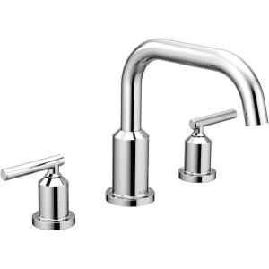 Moen Gibson Chrome Two-Handle Deck Mounted Modern Roman Tub Faucet, Valve Required, T961(Chrome)